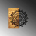 Decoratiune de perete, Mandala 4, 50% lemn/50% metal , Dimensiune: 59 x 58 x 3 cm, Negru