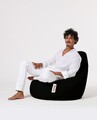 Fotoliu puf, Bean Bag, Ferndale Drop L, 80 x 80 cm, poliester impermeabil, negru