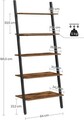 Biblioteca Ladder Industrial, Vasagle, 64 x 35 x 186 cm, fier/PAL, maro