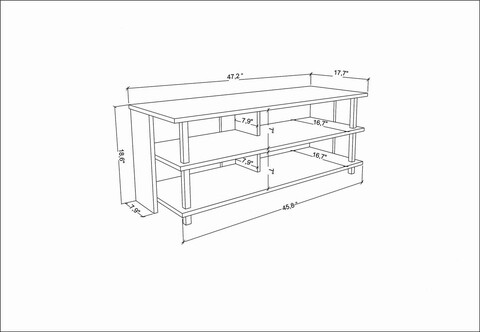 Comoda TV, Retricy, Pueblo, 120x44.6x47.4 cm, PAL, Aur / Stejar