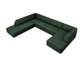 Coltar panoramic stanga 7 locuri, Ruby, Micadoni Home, BL, 366x273x69 cm, poliester, verde