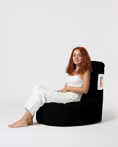 Fotoliu puf, Bean Bag, Ferndale Lina, 70 x 80 cm, poliester impermeabil, negru