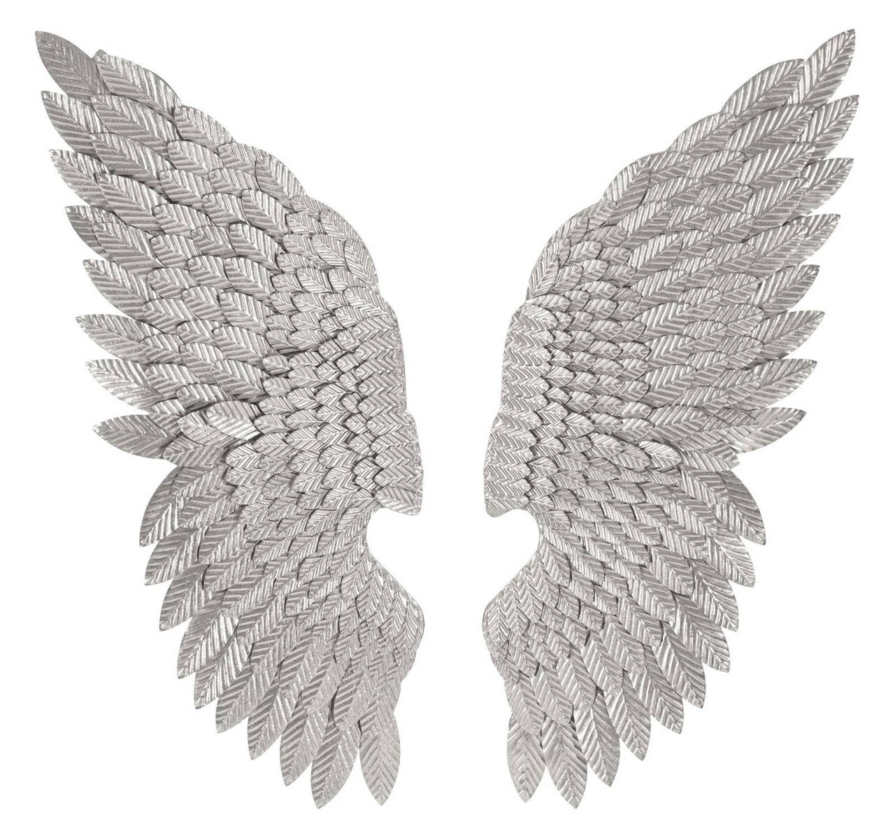 Set 2 decoratiuni de perete Wings, Mauro Ferretti, 37.5x3x100 cm, fier, argintiu