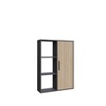 Corp biblioteca, Zena Home, Patrick, 90x123.6x25 cm, PAL, Antracit / Stejar