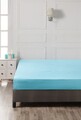 Cearceaf de pat cu elastic, 160x200 cm, 100% bumbac ranforce, Patik, Turquoise, turcoaz