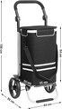 Carucior de cumparaturi 35L, Vasagle, compartiment termoizolant, multifunctional, max 25 kg, 44x35x100 cm, poliester 600D/aluminiu, negru