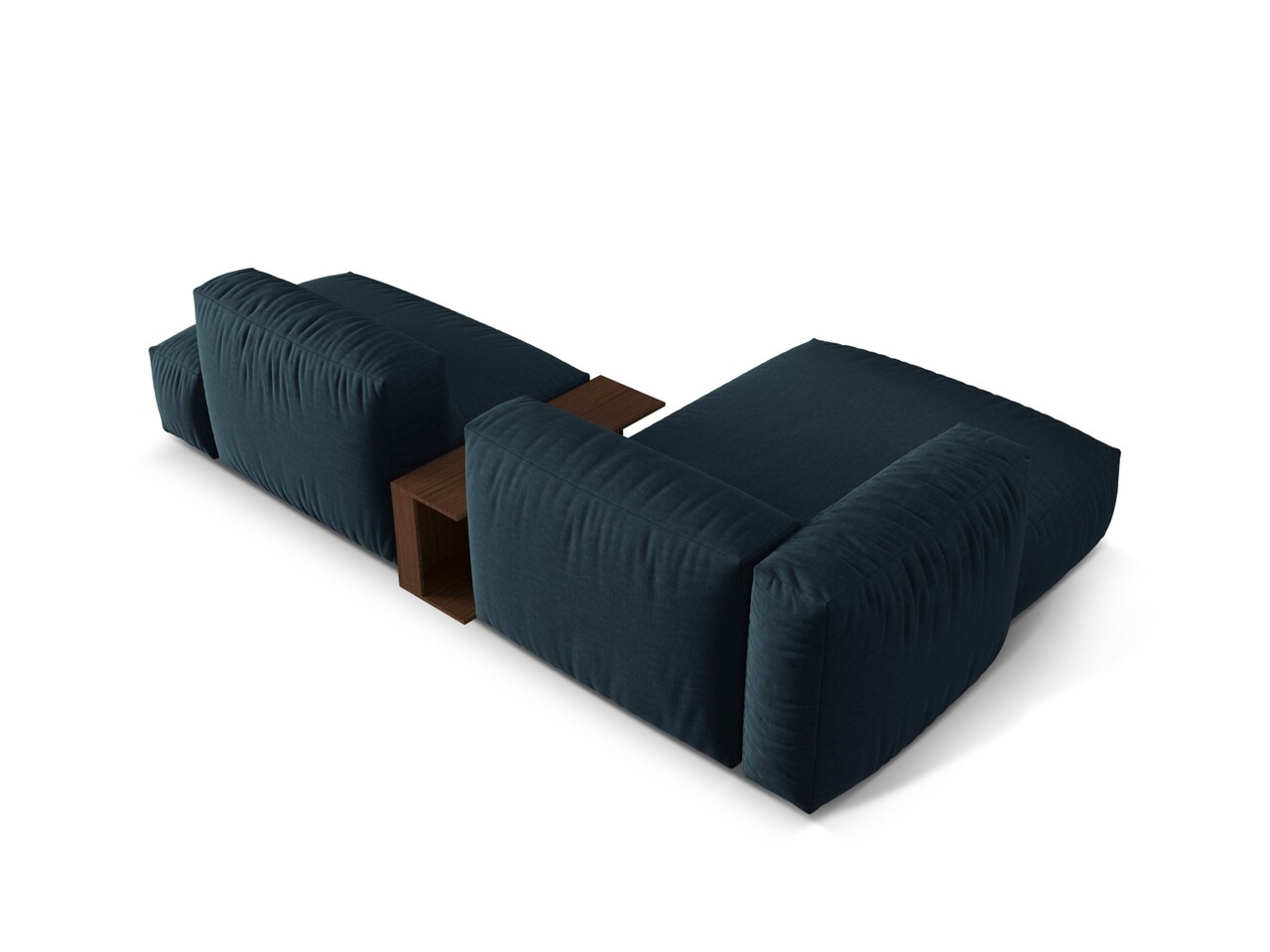 Coltar modular stanga 2 locuri, Martina-169, Micadoni Home, 285x176x75 cm, tesatura structurata catifelata, albastru jeans - 1 | YEO