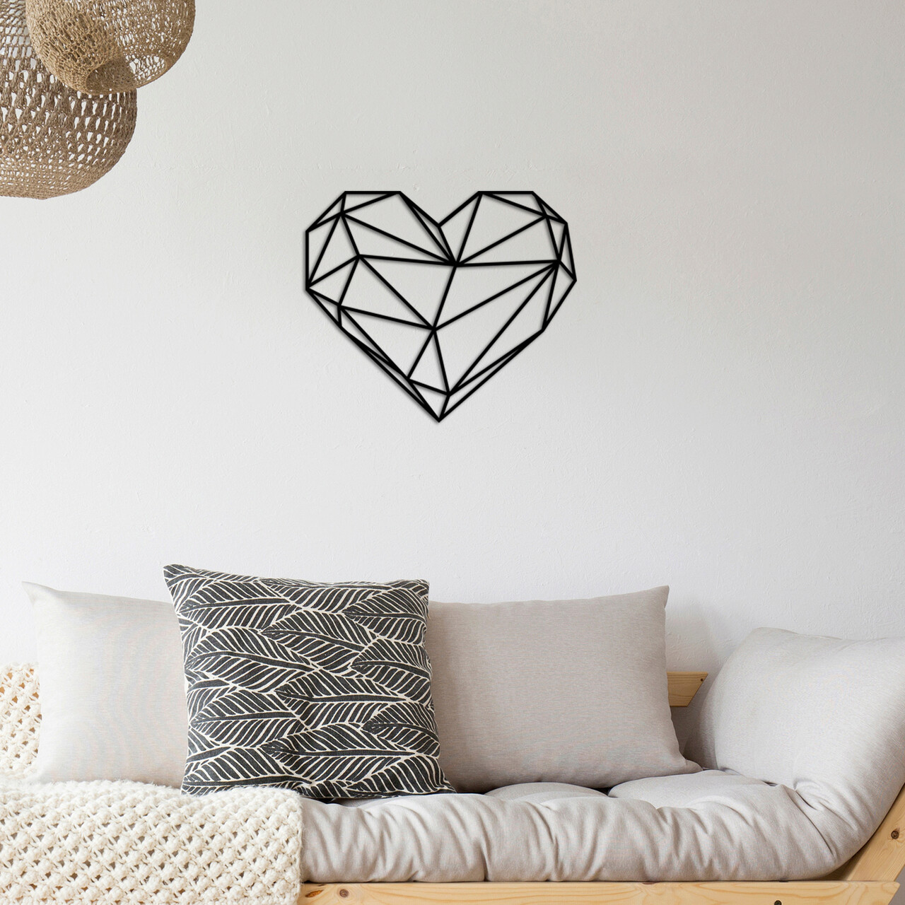 Decoratiune de perete, Heart Metal Decor, metal, 47 x 40 cm, negru - 2 | YEO