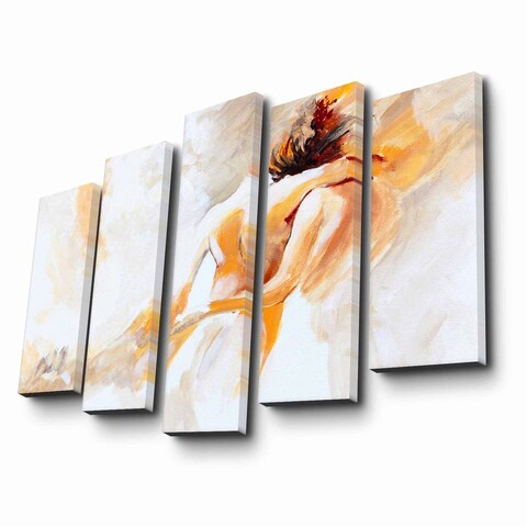 Set 5 tablouri decorative, 5PATK-205, Canvas, 19 x 70 cm, Multicolor