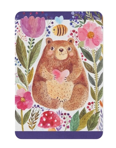 Covor Bear w heart, Oyo Kids, 80x140 cm, poliester, multicolor