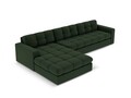 Coltar stanga 4 locuri, Justin, Micadoni Home, BL, 236x160x72 cm, poliester, verde inchis