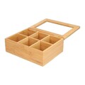 Organizator pentru bucatarie Bambou, Homla, 21x16x8 cm, bambus/sticla, natur/transparent