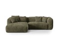 Coltar modular stanga 2 locuri, Martina-212, Micadoni Home, 283x176x75 cm, velur, verde muschi