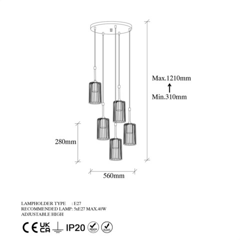 Lustra, Fulgor, 942FLG1460, Metal, Auriu