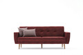 Canapea extensibila cu 3 locuri, Balcab Home, 825BLC2680, Lemn / Metal, Rosu claret