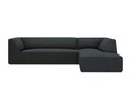 Coltar dreapta 4 locuri, Ruby, Micadoni Home, BL, 273x180x69 cm, velur, negru