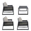 Set mobilier pentru gradina/terasa 4 piese Captiva, Bizzotto, aluminiu/textilena, carbune