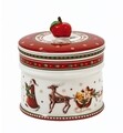 Cutie cu capac, Villeroy & Boch, Winter Bakery Delight Santa with deer, 12 x 11 cm, portelan premium