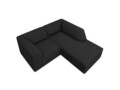 Coltar dreapta 3 locuri, Ruby, Micadoni Home, BL, 186x180x69 cm, poliester, negru