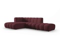 Coltar modular stanga 5 locuri, Lupine, Micadoni Home, BL, fara cotiera, 294x175x70 cm, poliester chenille, bordo