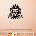 Decoratiune de perete, Lion 2, Metal, Dimensiune: 60 x 57 cm, Negru