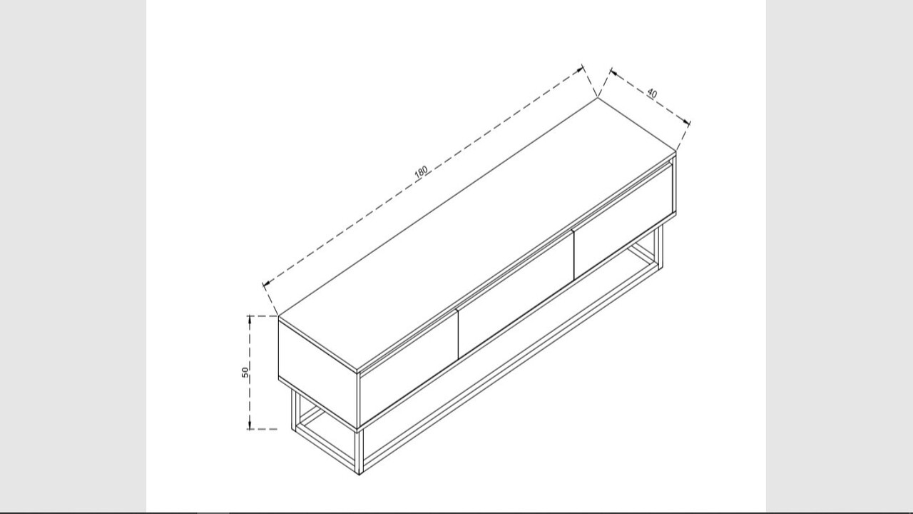 Comoda TV Tilsim 180, Kalune Design, 180x40x50 cm, - 1 | YEO