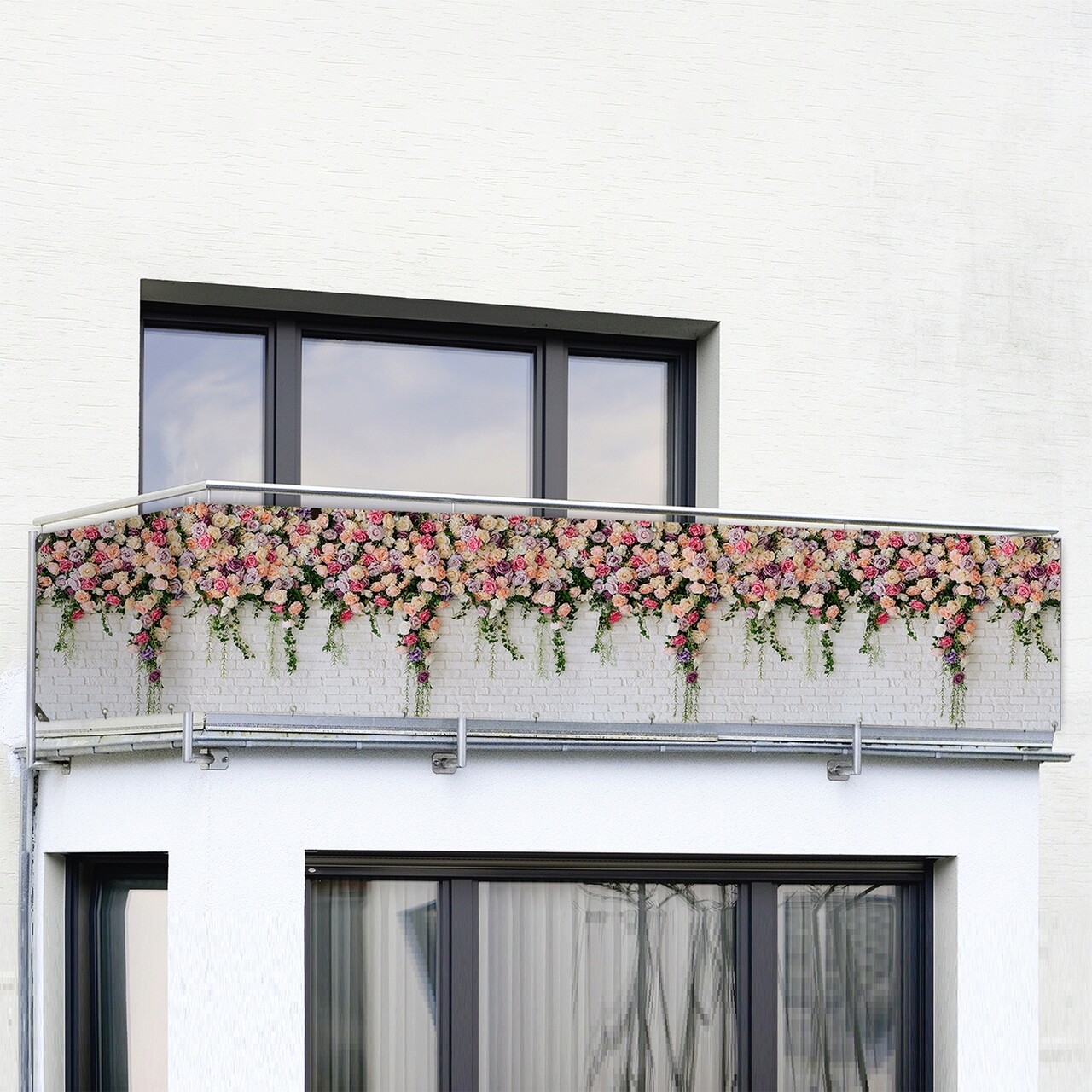 Folie Paravan Pentru Balcon Si Gradina, Maximex, Roses, 500x85 Cm, Plastic, Multicolor