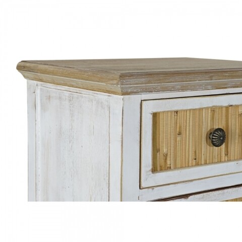 Comoda, DKD Home Decor, 47.5 x 38 x 83 cm, lemn de brad, alb/natur