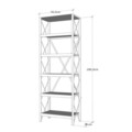 Corp biblioteca PWF-0321, Pakoworld, 50x30x180 cm, PAL/metal, maro/negru