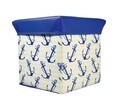 Taburet cu spatiu de depozitare Anchor, Jocca, 30 x 30 x 30 cm, PVC, bej/albastru