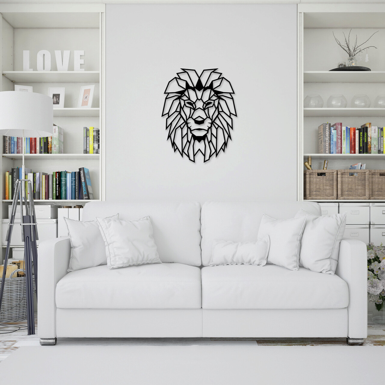 Decoratiune de perete, Lion Metal Decor, metal, 40 x 50 cm, negru - 2 | YEO