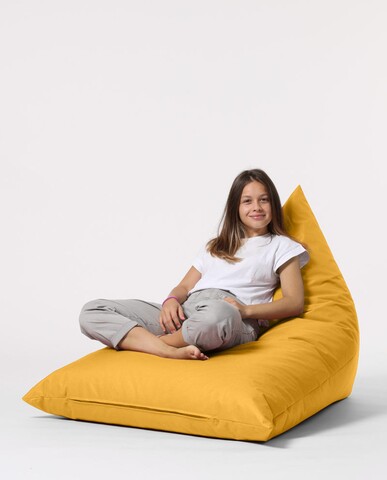 Fotoliu puf, Bean Bag Ferndale, Pyramid Bed, 145 cm, poliester impermeabil, galben