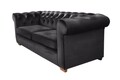 Canapea extensibila Oxford Chesterfield, 88x216x75 cm, 3 locuri, Graphite