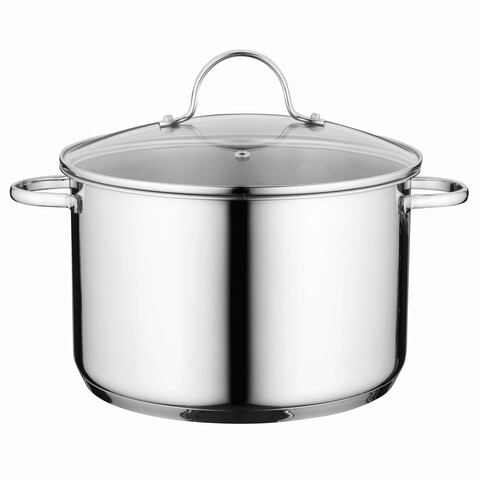 Oala cu capac BergHOFF, Essentials Comfort, Ø 24 cm, 6.8 L, inox 18/10, capac din sticla