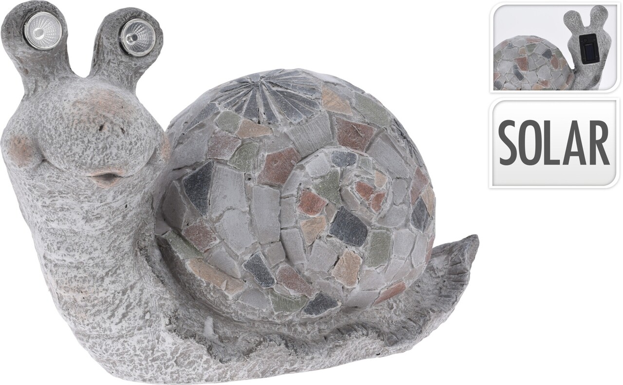 Lampa De Gradina Snail, 36.5x18x26.5 Cm, Oxidat De Magneziu, Gri