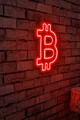 Decoratiune luminoasa LED, Bitcoin, Benzi flexibile de neon, DC 12 V, Rosu