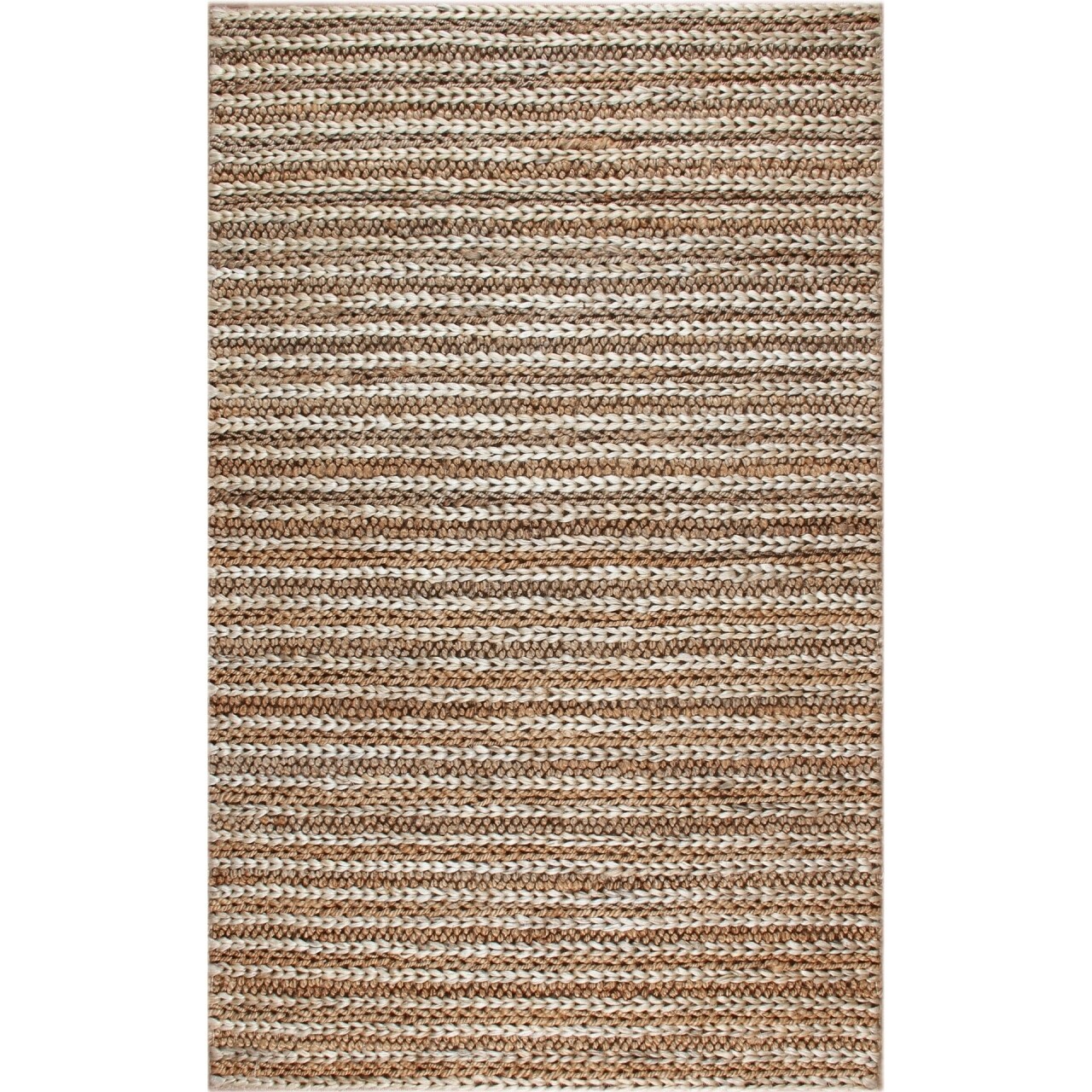 Covor lucrat manual Eko, Flatweave Choti S11152 - Natural, 100% iuta, 140 x 200 cm