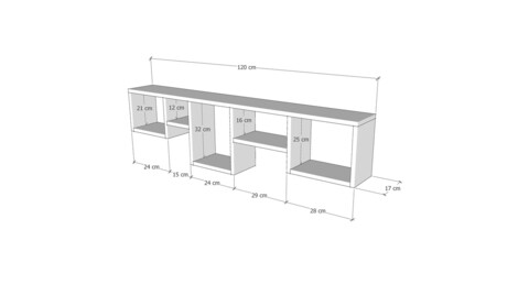 Raft de perete, Kalune Design, Amanos, 120x32x17 cm, Antracit