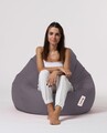 Fotoliu puf, Bean Bag, Ferndale Premium XXL, 115 x 130 cm, poliester impermeabil, gri fumuriu