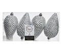 Set 4 globuri Pinecone Silver, Decoris, plastic, argintiu