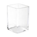 Suport periute si pasta de dinti Clear, Versa, 6.5x6.5x10 cm, sticla, transparent