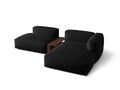 Coltar modular dreapta 2 locuri, Martina-169, Micadoni Home, 285x176x75 cm, tesatura structurata catifelata, negru