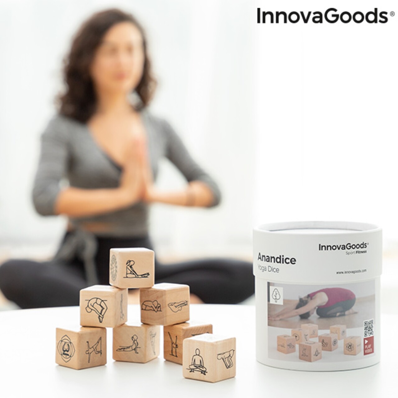 Joc de zaruri de yoga Anandice InnovaGoods 7 piese, lemn