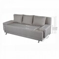 Canapea extensibila Napoli Grey, 205x90x86 cm, cu lada de depozitare