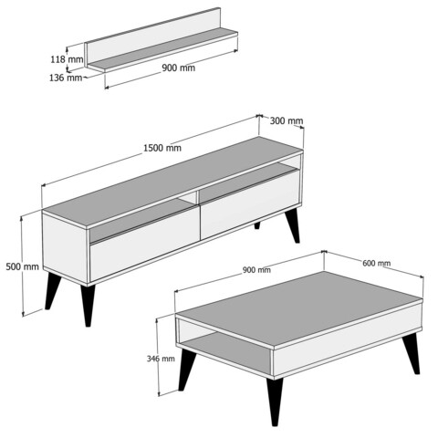 Set mobilier living, Hommy Craft, Best, Stejar