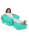 Set fotoliu si taburet pentru copii, Bean Bag, Ferndale, 65x50x40 cm, poliester impermeabil, turcoaz