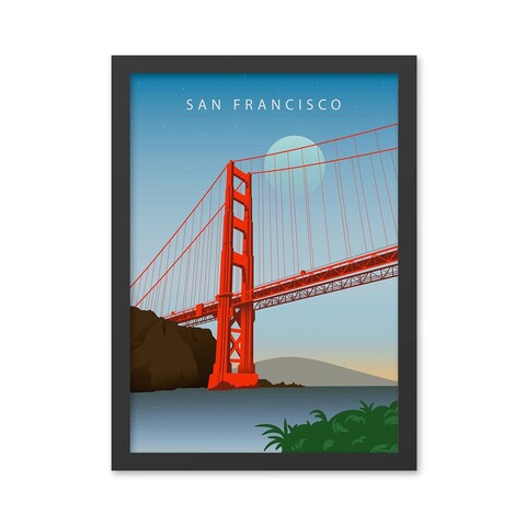 Tablou decorativ, San Francisco 2 (35 x 45), MDF , Polistiren, Multicolor