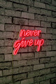 Decoratiune luminoasa LED, Never Give Up, Benzi flexibile de neon, DC 12 V, Rosu