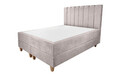 Pat matrimonial, Stockholm, Lines E, 160x200 cm, saltea tip Pocket, topper memory, Taupe