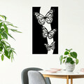 Decoratiune de perete, Butterfly 5, Metal, Dimensiune: 78 x 0,15 x 43 cm, Negru